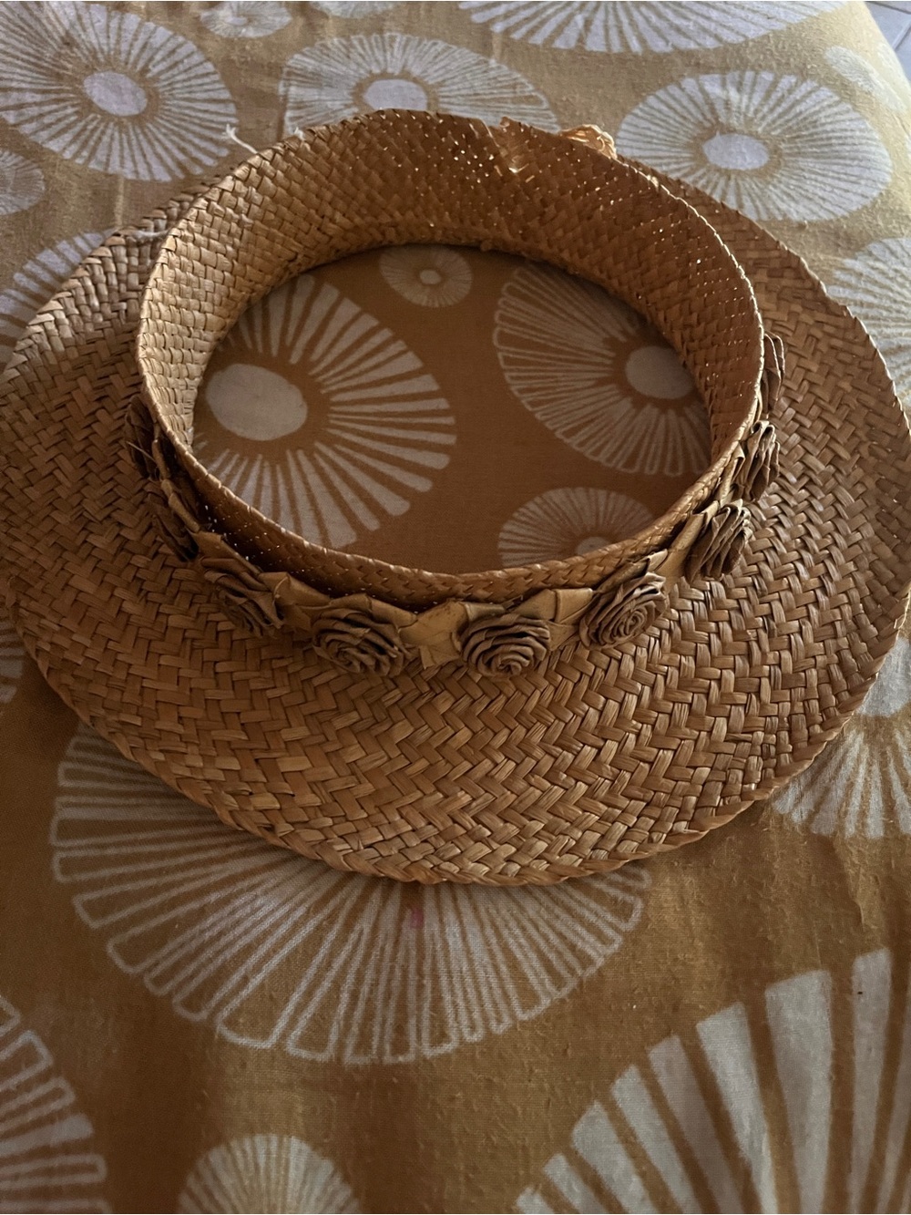 Woven Straw Sun Hat Lauhala Hawaiian Hat Band Open Top Bun Hat Large Papale